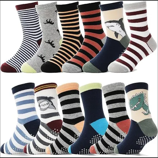 Grip Cotton Bunte Socken Crew Anti