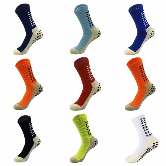 Großhandel Sport Unisex Männer Frauen Fußball Fußball Non Slip Grip Crew Baumwollsocken